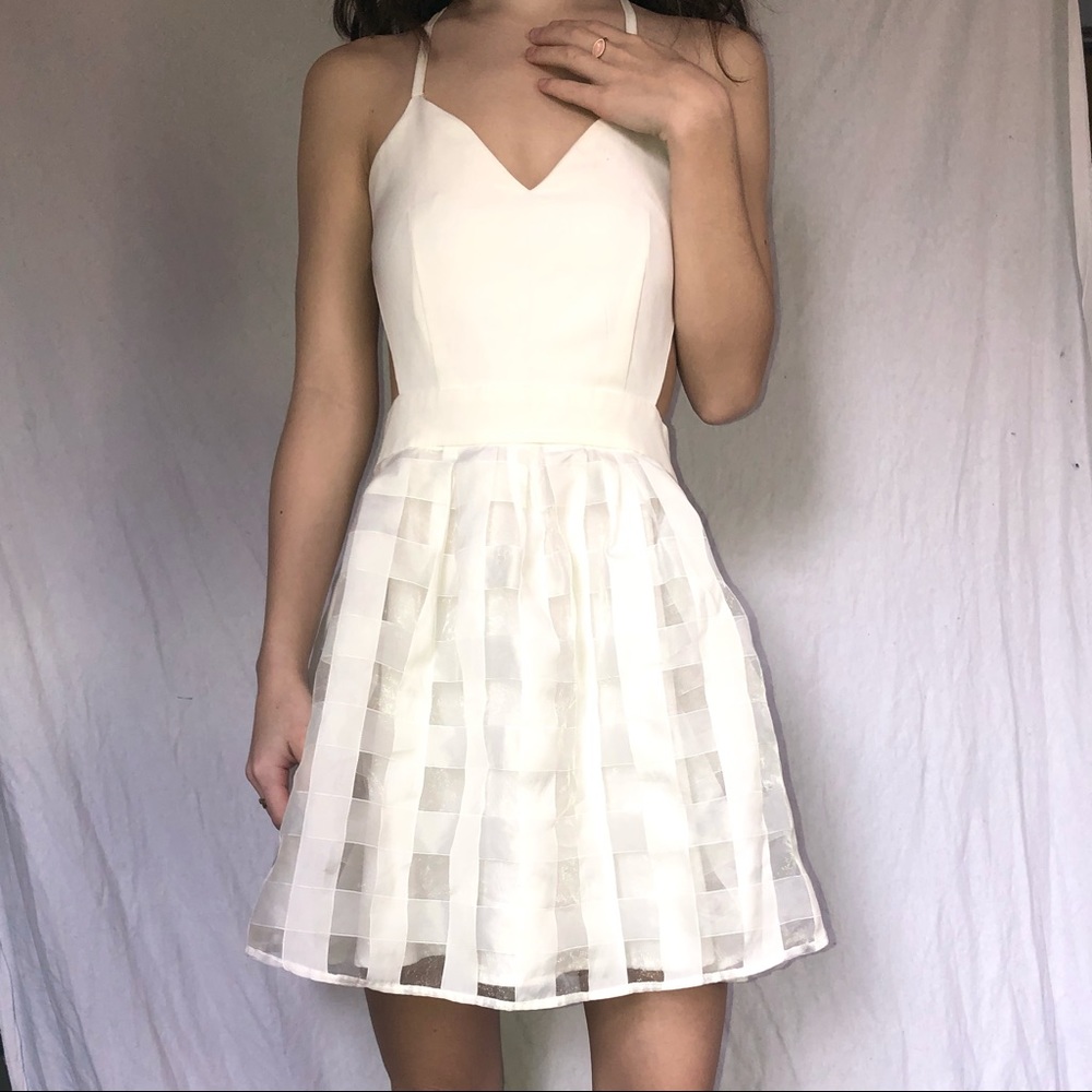 Fun White Gingham Dress